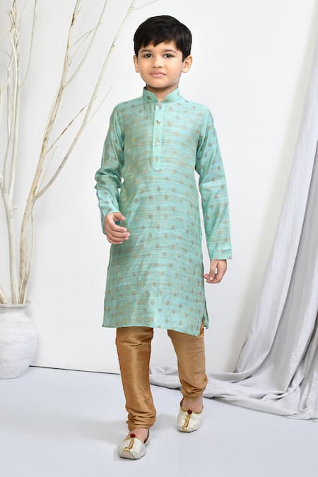 Samyukta Singhania Green Kurta Brocade Woven Floral Motif Set 