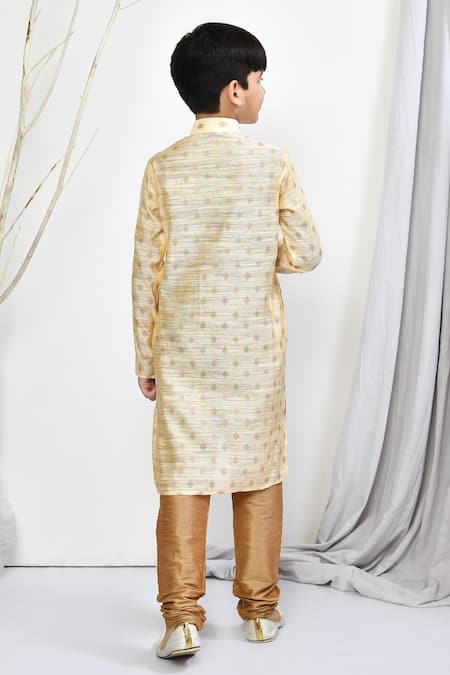 Petite Pomme Brocade Floral Woven Kurta Set 