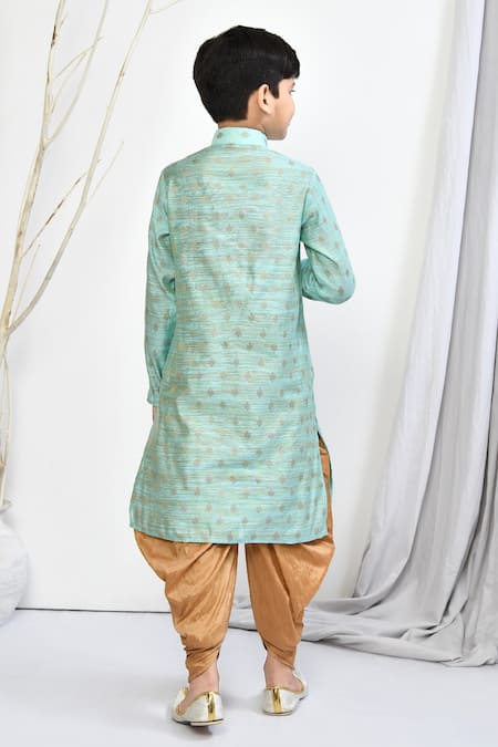 Petite Pomme Floral Woven Motif Kurta & Patiala Pant Set 