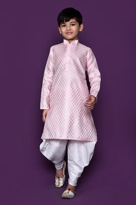 Samyukta Singhania Brocade Floral Woven Pastel Kurta Patiala Pant Set 
