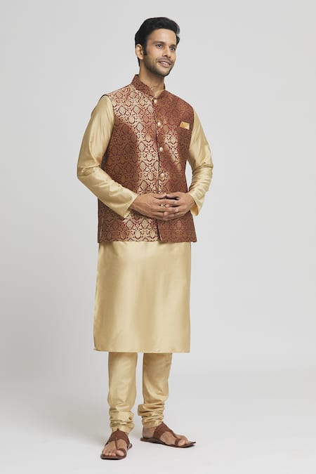 Aryavir Malhotra Woven Zari Bundi Kurta Set 