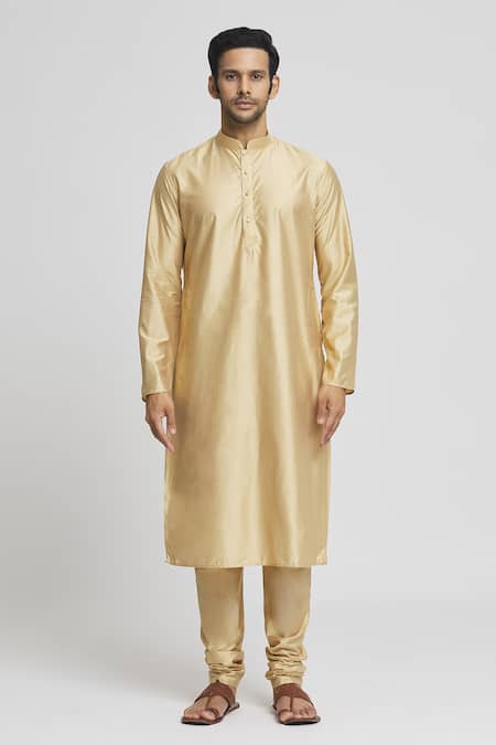 Buy_Arihant Rai Sinha_Off White Bamboo Solid Bundi Kurta Set _Online_at_Aza_Fashions
