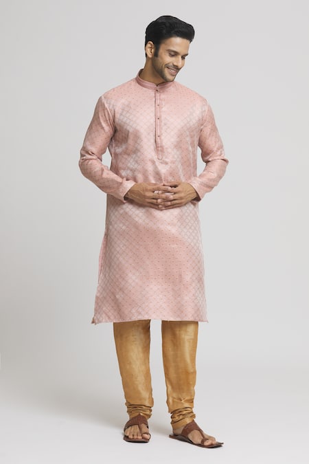 Arihant Rai Sinha Geometric Pattern Straight Kurta & Churidar Set 