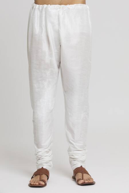 Buy_Arihant Rai Sinha_Pink Silk Embroidery Band Collar Straight Kurta And Churidar Set _Online_at_Aza_Fashions