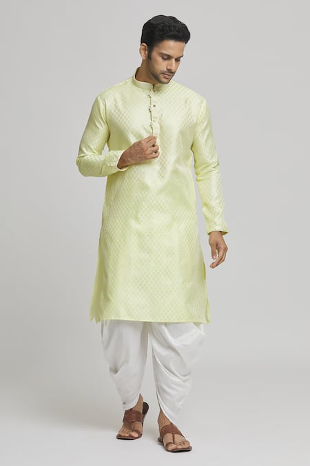 Arihant Rai Sinha Floral Geometric Pattern Kurta & Solid Dhoti Pant Set 