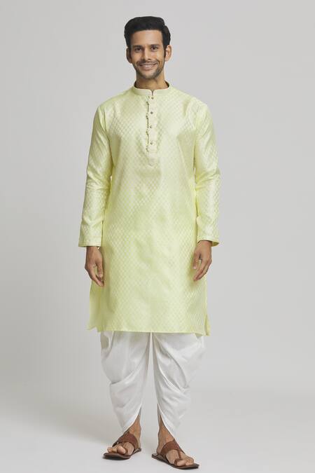Buy Arihant Rai Sinha Yellow , Satin, Floral Geometric Pattern Kurta And Solid Dhoti Pant Set Online at Aza Fashions Buy_Arihant Rai Sinha_Yellow , Satin, Floral Geometric Pattern Kurta And Solid Dhoti Pant Set _Online_at_Aza_Fashions