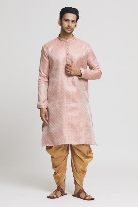 Arihant Rai Sinha Geometric Pattern Long Sleeve Kurta & Dhoti Pant Set 