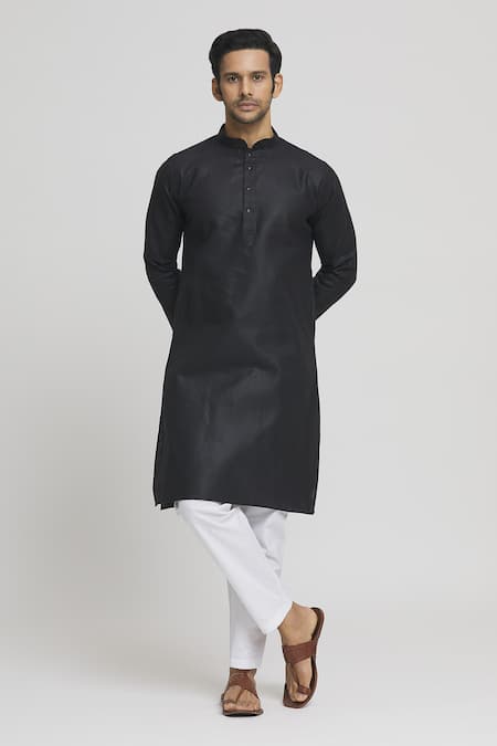 Arihant Rai Sinha Plain Straight Cotton Kurta With Pant 