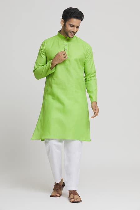 Arihant Rai Sinha Full Sleeves Band Collar Kurta With Pant 