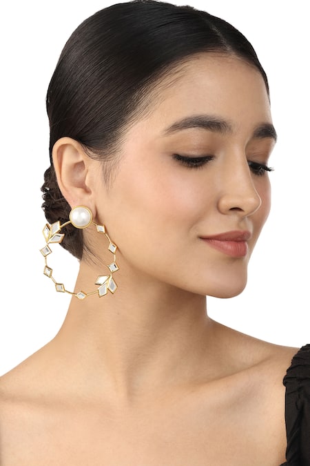 Ridge Medium Hoop Earrings | 18ct Gold Plated Earrings | Missoma