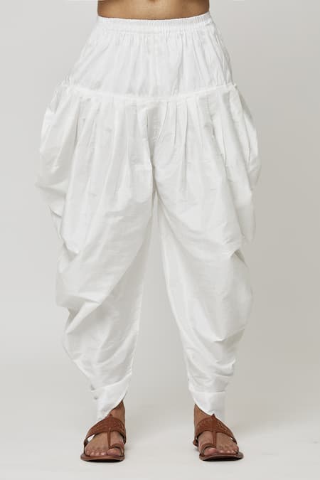 Arihant Rai Sinha_Blue Silk Embroidery Placket Thread Kurta And Dhoti Pant Set _at_Aza_Fashions