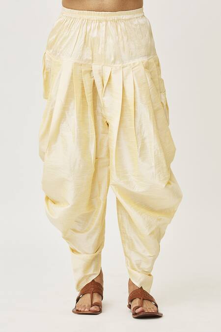 Arihant Rai Sinha Yellow Silk Solid Kurta And Dhoti Pant Set Online at Aza Fashions Arihant Rai Sinha_Yellow Silk Solid Kurta And Dhoti Pant Set_Online_at_Aza_Fashions