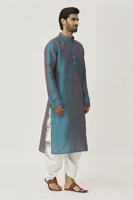 Buy Arihant Rai Sinha Grey Silk Embroidery Cuffs Thread Work Kurta And Dhoti Pant Set Online at Aza Fashions Buy_Arihant Rai Sinha_Grey Silk Embroidery Cuffs Thread Work Kurta And Dhoti Pant Set _Online_at_Aza_Fashions