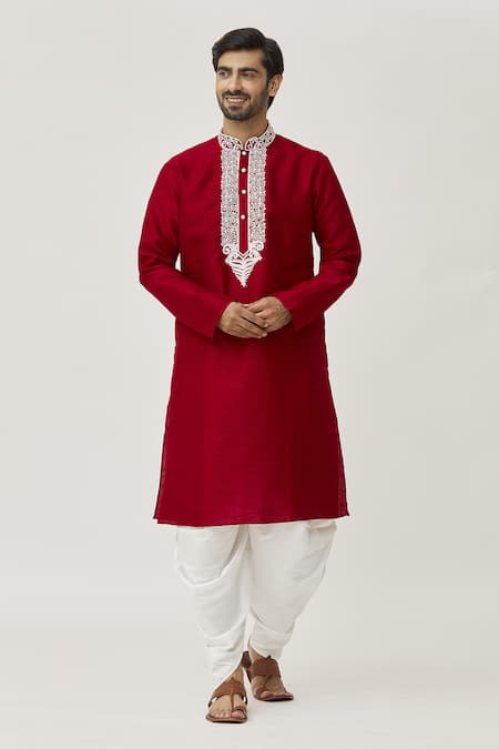 Arihant Rai Sinha Placket Abstract Work Kurta & Dhoti Pant Set 