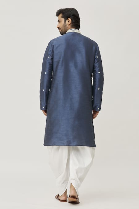 Arihant Rai Sinha Placket Aari Work Kurta & Off-White Dhoti Pant Set 