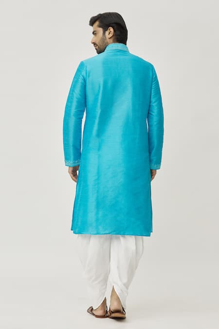 Arihant Rai Sinha Placket Aari Work Kurta & Off-White Dhoti Pant Set 