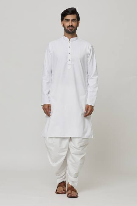 Arihant Rai Sinha Off White Cotton Solid Kurta And Dhoti Pant Set Online at Aza Fashions Arihant Rai Sinha_Off White Cotton Solid Kurta And Dhoti Pant Set _Online_at_Aza_Fashions