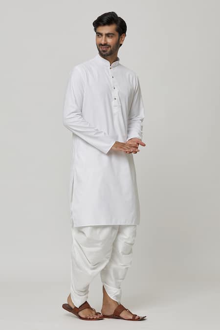 Buy Arihant Rai Sinha Off White Cotton Solid Kurta And Dhoti Pant Set Online at Aza Fashions Buy_Arihant Rai Sinha_Off White Cotton Solid Kurta And Dhoti Pant Set _Online_at_Aza_Fashions