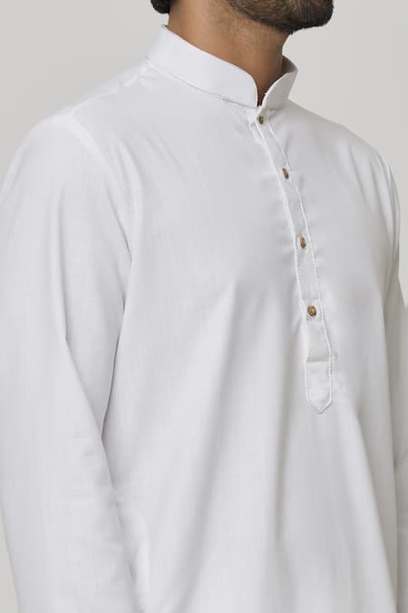 Shop Arihant Rai Sinha Off White Cotton Solid Kurta And Dhoti Pant Set Online at Aza Fashions Shop_Arihant Rai Sinha_Off White Cotton Solid Kurta And Dhoti Pant Set _Online_at_Aza_Fashions