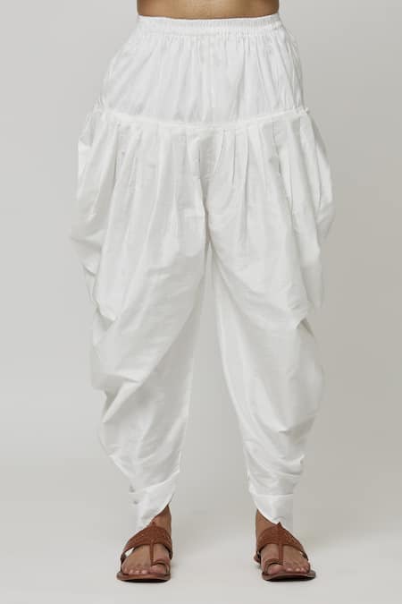 Arihant Rai Sinha_Blue Cotton Solid Kurta And Dhoti Pant Set_at_Aza_Fashions