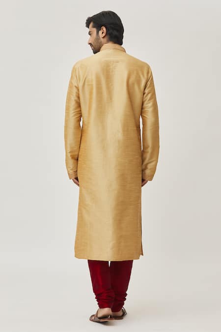 Shop Arihant Rai Sinha Beige Silk Embroidery Thread Work Kurta And Churidar Set at Aza Fashions Shop_Arihant Rai Sinha_Beige Silk Embroidery Thread Work Kurta And Churidar Set _at_Aza_Fashions