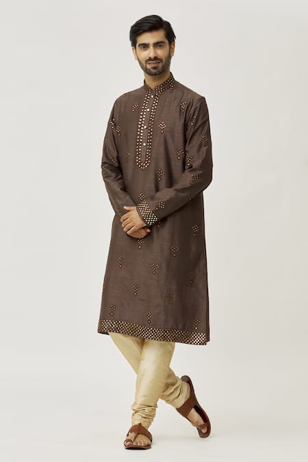 Arihant Rai Sinha Mirror Embroidered Kurta & Churidar Set 