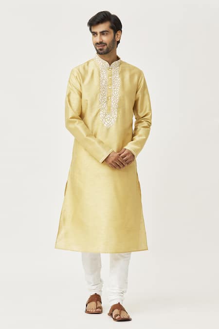 Arihant Rai Sinha Placket Geometric Embroidered Kurta & Churidar Set 