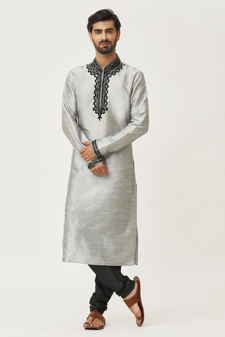 Arihant Rai Sinha Placket Abstract Embroidered Kurta & Churidar Set 