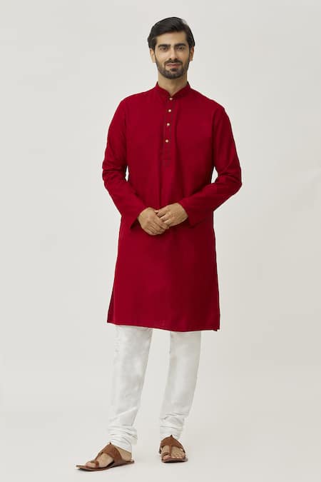 Arihant Rai Sinha Solid Kurta & Off-White Churidar Set 