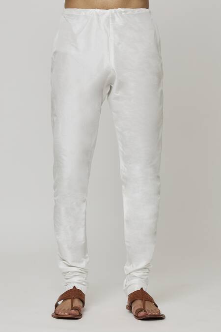 Arihant Rai Sinha Grey Silk, Chanderi Embroidery Cuffs Thread Work Kurta And Churidar Set at Aza Fashions Arihant Rai Sinha_Grey Silk, Chanderi Embroidery Cuffs Thread Work Kurta And Churidar Set_at_Aza_Fashions