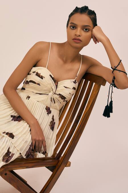 Shop_Amka_Ivory Silk Sweetheart Neck Bunch Abstract Print Maxi Dress _Online_at_Aza_Fashions