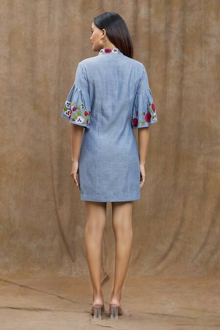 Varsha Wadhwa Floral Sleeve Embroidered Dress 