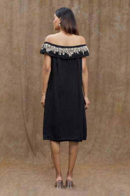Varsha Wadhwa Pearl Neckline Embellished Dress 