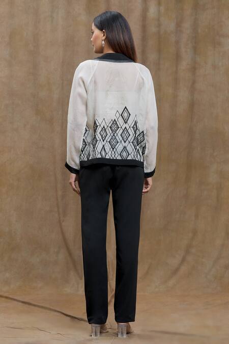 Varsha Wadhwa Applique Embroidered Sheer Jacket 