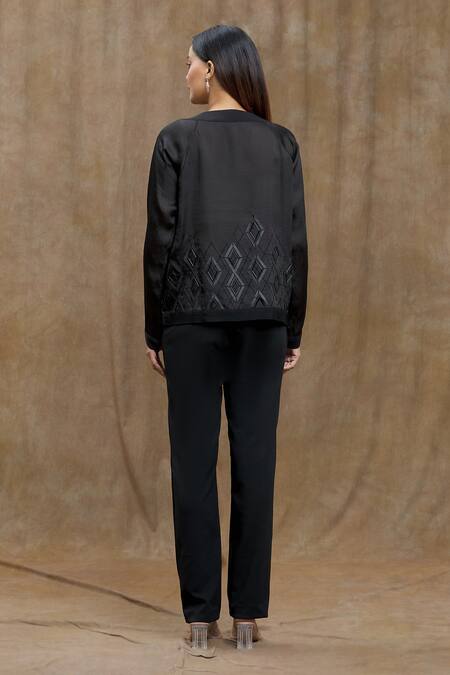 Varsha Wadhwa Applique Embroidered Full Sleeve Sheer Jacket 