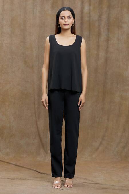 Varsha Wadhwa_Black Embroidery Shawl Neck Cord Border Jacket _at_Aza_Fashions