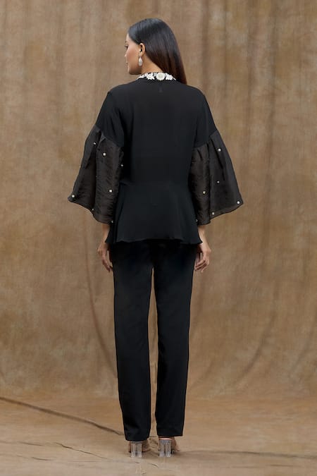 Varsha Wadhwa Neckline Embellished Peplum Top 