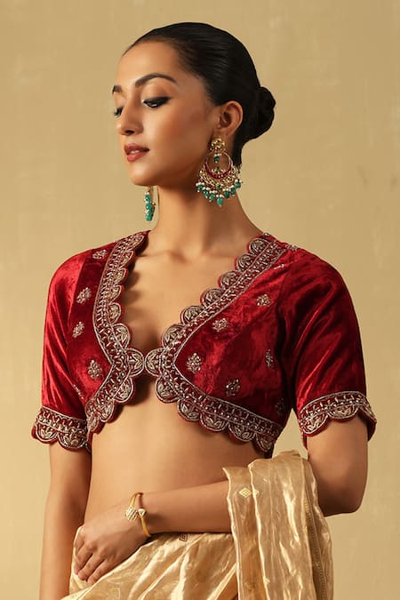 Weaver Story Zardozi Hand Embroidered Blouse 