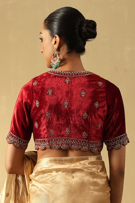 Weaver Story Zardozi Hand Embroidered Blouse 