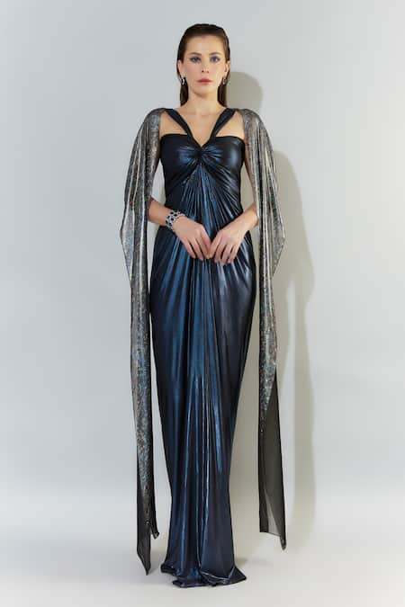 Cham Cham Metallic Gathered Gown 