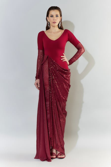 Cham Cham Sequined Cowl Gown 