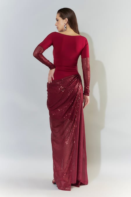 Cham Cham Sequined Cowl Gown