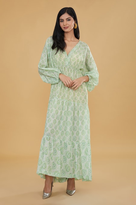 Rabani & Rakha Taj Print Tier Dress 