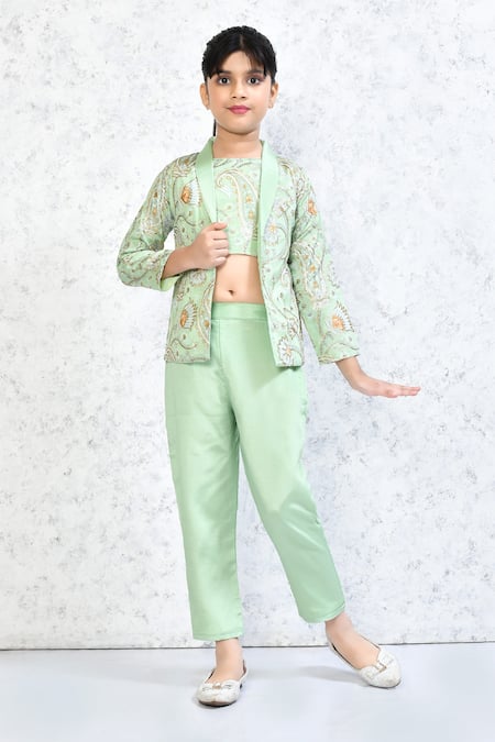 Samyukta Singhania Floral Bloom Print Jacket Pant Set 