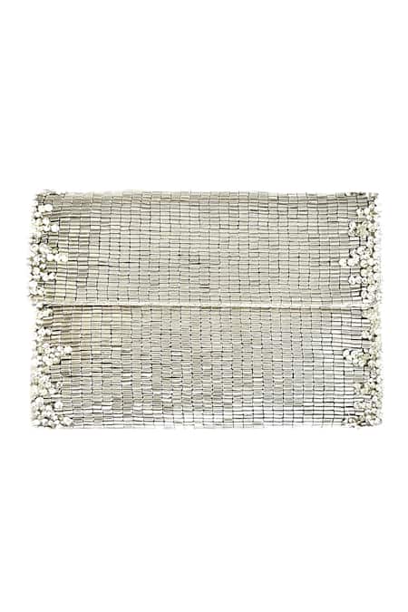 Kokommo Rania Metal Bead Hand Embroidered Clutch 