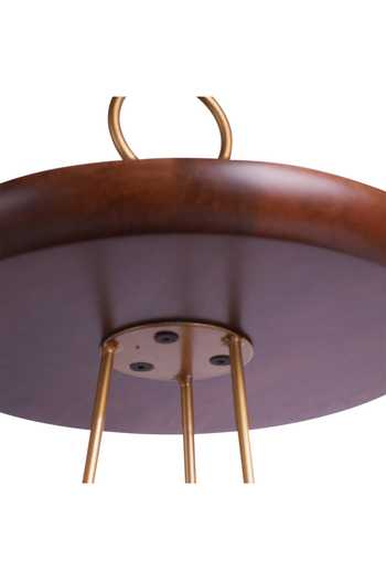 Shop Brick Brown Brown Metal, Solid Wood And Round Shaped Cake Stand Shop_Brick Brown_Brown Metal, Solid Wood And Round Shaped Cake Stand