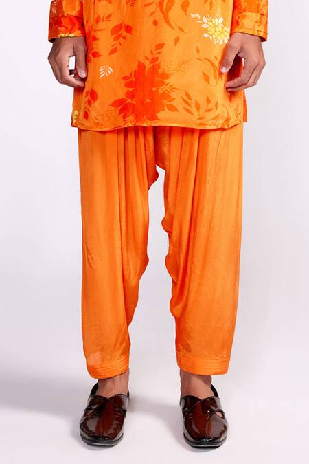 ISHA GUPTA TAYAL Orange Crepe Beads, Embroidery Floral Print Kurta And Salwar Set Online at Aza Fashions ISHA GUPTA TAYAL_Orange Crepe Beads, Embroidery Floral Print Kurta And Salwar Set _Online_at_Aza_Fashions