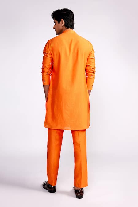 ISHA GUPTA TAYAL Mirror Embroidered Chanderi Kurta Set 