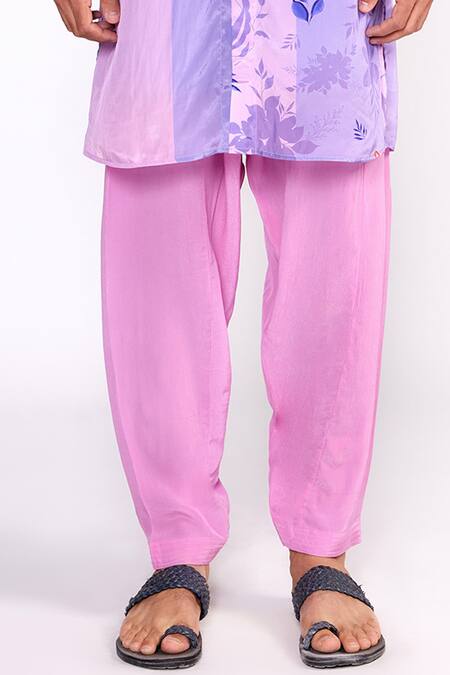 Buy_ISHA GUPTA TAYAL_Purple Crepe Embroidery Floral Print Shirt Kurta Set _Online_at_Aza_Fashions