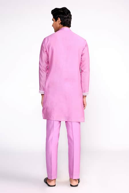 ISHA GUPTA TAYAL Chanderi Silk Embroidered Yoke Kurta Set 